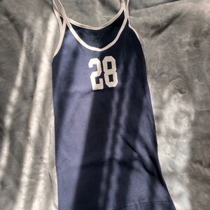 Brandy Melville 28 Navy Blue Tank Top with White Trim